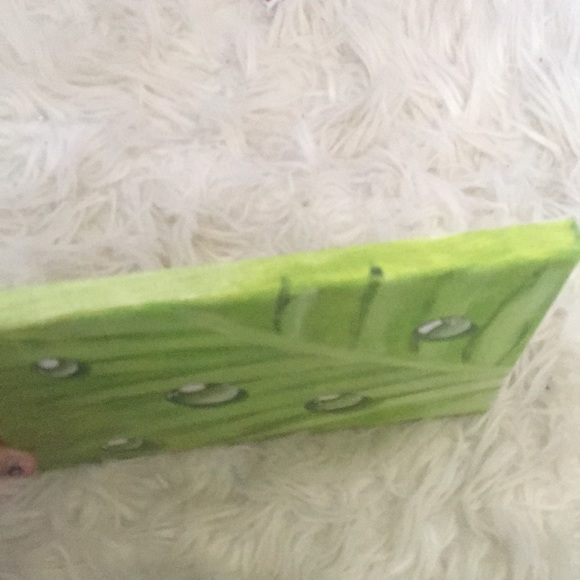 Leaf with water droplets acrylic painting - Picture 4 of 7